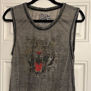Chaser Gray Tiger Graphic Muscle Tee
